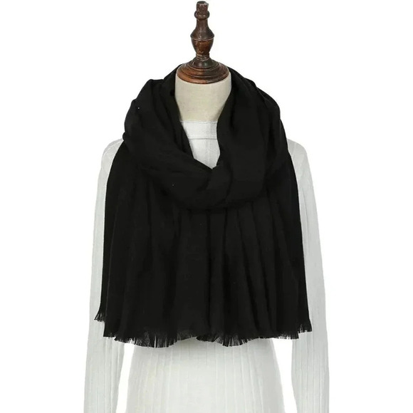 Swat Pany Scarf For Women Winter Pashmina Shawls For Women Wedding Shawls -Black - Picture 3 of 7